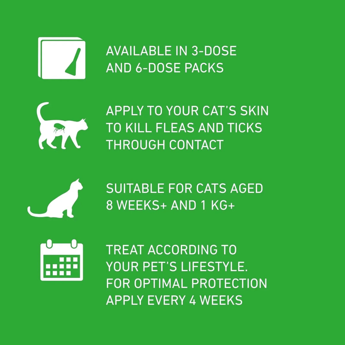 Frontline Plus Flea & Tick Treatment for Cats and Ferrets - 6 Pipettes