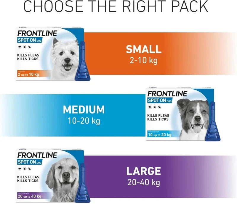 Frontline Spot On Flea & Tick Treatment for Medium Dog (10-20kg) 6 Pipettes