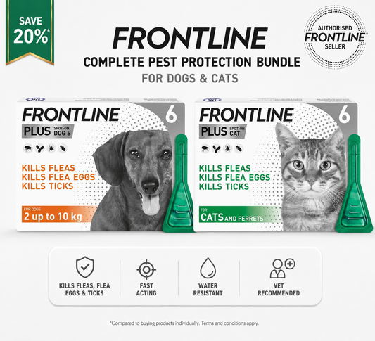 Frontline Bundle – Flea & Tick Treatment for Small Dogs & Cats and Ferrets | 6 Pipettes Each | Save 15%