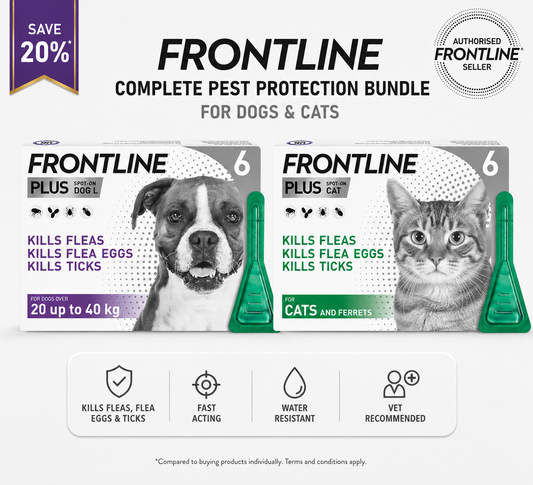 Frontline Bundle – Flea & Tick Treatment for Large Dogs & Cats and Ferrets | 6 Pipettes Each | Save 15%