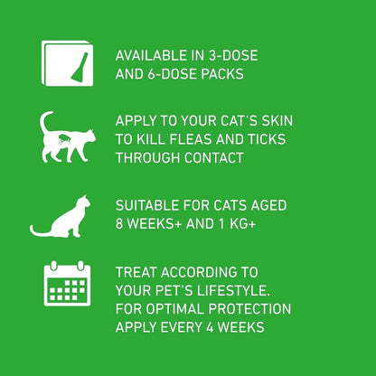 Frontline Plus Flea & Tick Treatment for Cats and Ferrets - 6 Pipettes