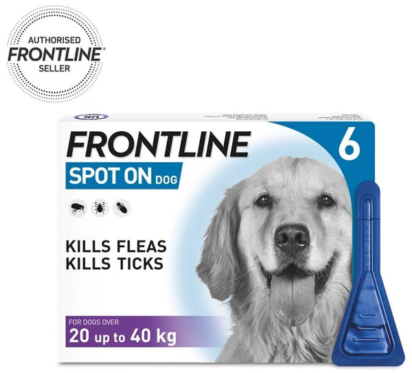Frontline Spot On Flea & Tick Treatment for Large Dog (20-40kg) 6 Pipettes