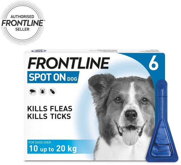 Frontline Spot On Flea & Tick Treatment for Medium Dog (10-20kg) 6 Pipettes