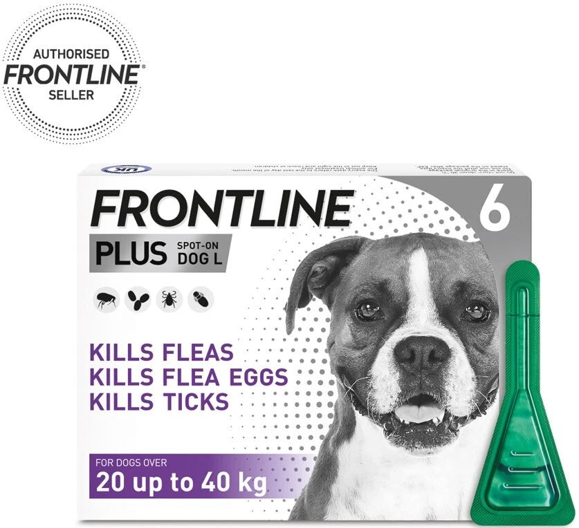 Frontline Plus Flea & Tick Treatment for Large Dogs - 6 Pipettes