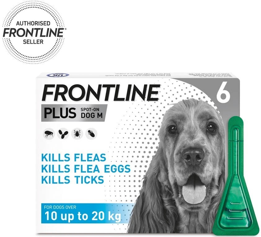 Frontline PLus Flea & Tick Treatment for Medium Dogs - 6 Pipettes